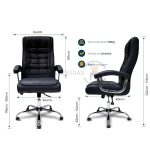 Poltrona LUXO IMPORTADA Concha Dupla Syncron – Couríssimo Preto – 30017 Master Móveis para Escritório Presidente 17