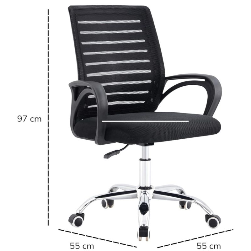 Cadeira para Escritório Tela OZY com Braço – Cor Preta – 30055 Master Móveis para Escritório Cadeira de Tela 6
