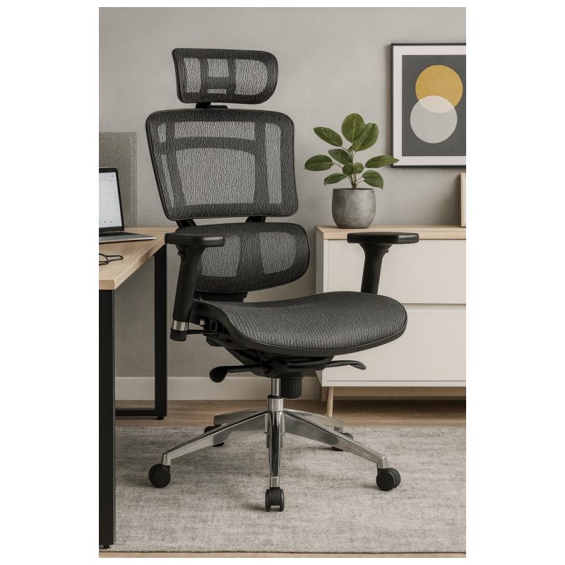 Cadeira de Escritório Presidente TELA DOM – Cor Preta – 32869 Master Móveis para Escritório Cadeira de Tela 9