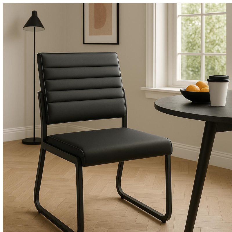 Poltrona para Escritório Estofada – TRIX – Cor Preta – 35119 Master Móveis para Escritório Cadeira Longarina Sofanete 9