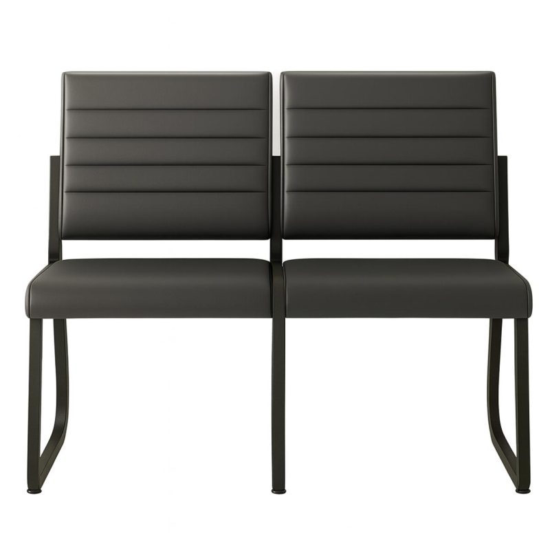 Sofanete para Escritório Estofada com 02 Lugares – TRIX – Pés PRETO – 35120 Master Móveis para Escritório Cadeira Longarina Sofanete 3