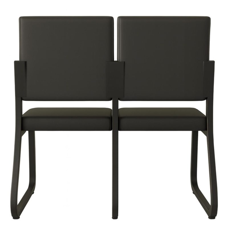 Sofanete para Escritório Estofada com 02 Lugares – TRIX – Pés PRETO – 35120 Master Móveis para Escritório Cadeira Longarina Sofanete 5