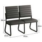 Sofanete para Escritório Estofada com 02 Lugares – TRIX – Pés PRETO – 35120 Master Móveis para Escritório Cadeira Longarina Sofanete 15