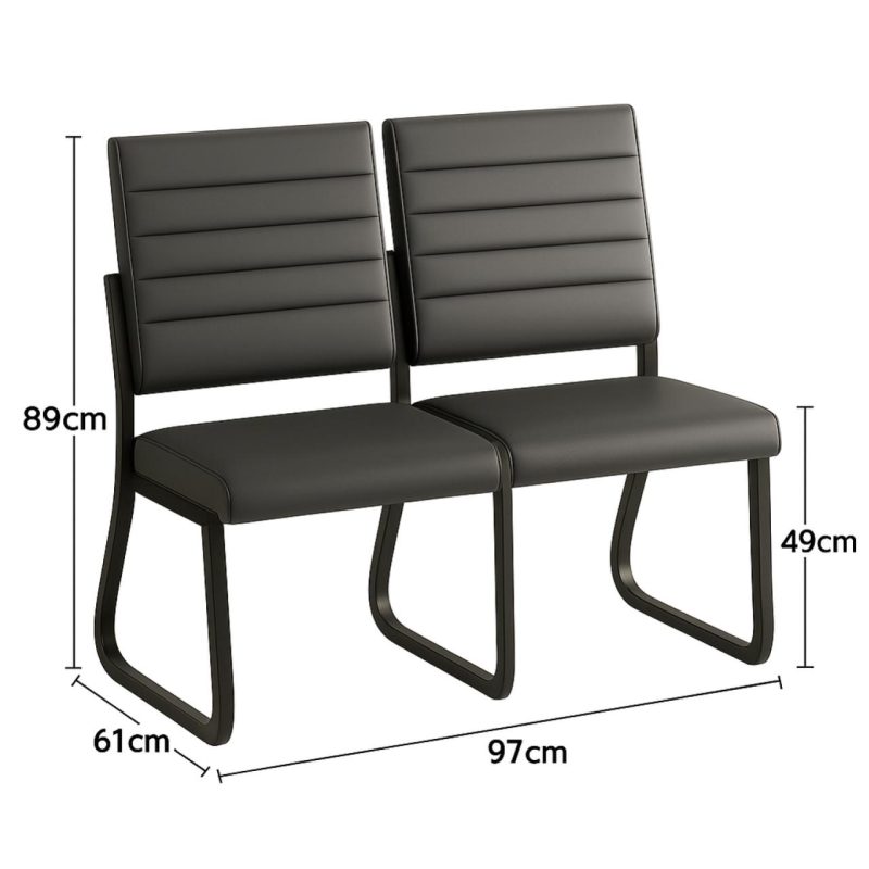 Sofanete para Escritório Estofada com 02 Lugares – TRIX – Pés PRETO – 35120 Master Móveis para Escritório Cadeira Longarina Sofanete 7