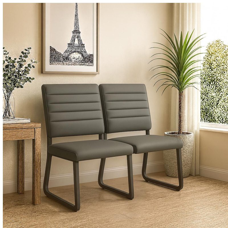 Sofanete para Escritório Estofada com 02 Lugares – TRIX – Pés PRETO – 35120 Master Móveis para Escritório Cadeira Longarina Sofanete 9