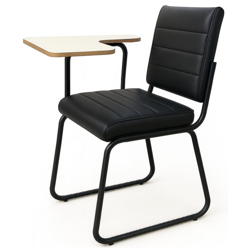 Poltrona Universitária TRIX Estofada com Prancheta Fixa – Corino Preto – 35121 Master Móveis para Escritório Carteira Escolar 3