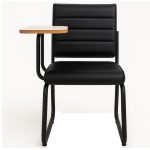 Poltrona Universitária TRIX Estofada com Prancheta Fixa – Corino Preto – 35121 Master Móveis para Escritório Carteira Escolar 9