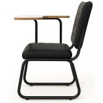 Poltrona Universitária TRIX Estofada com Prancheta Fixa – Corino Preto – 35121 Master Móveis para Escritório Carteira Escolar 11