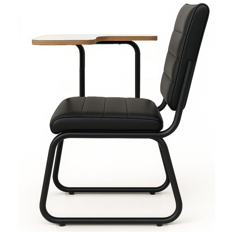 Poltrona Universitária TRIX Estofada com Prancheta Fixa – Corino Preto – 35121 Master Móveis para Escritório Carteira Escolar 4