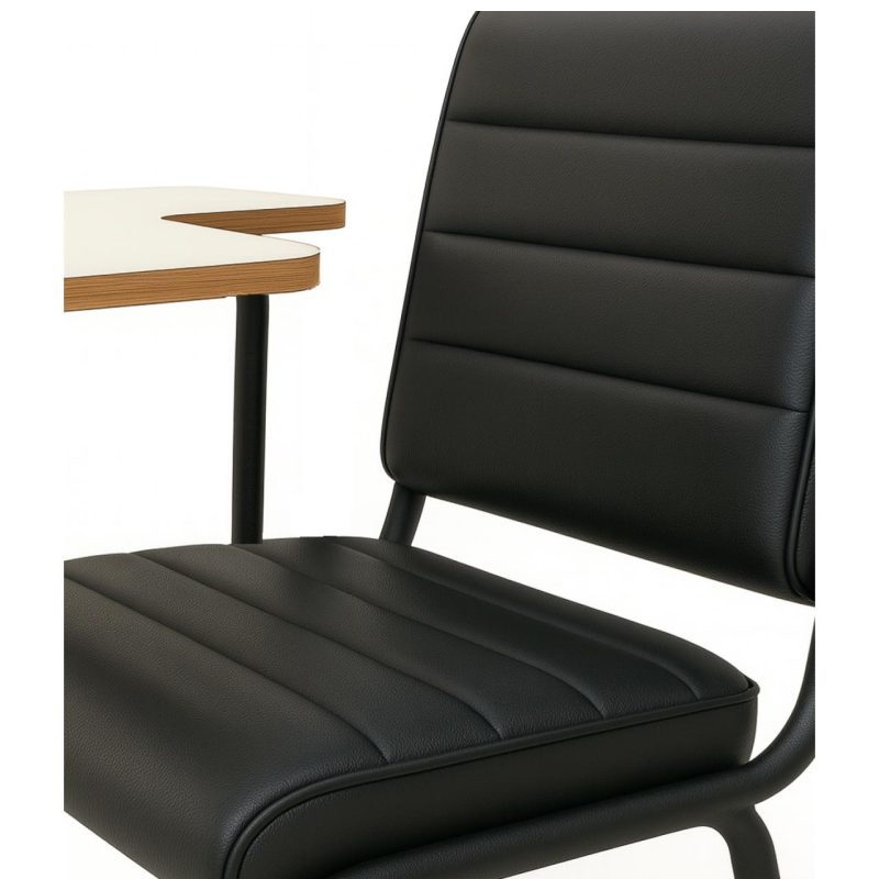 Poltrona Universitária TRIX Estofada com Prancheta Fixa – Corino Preto – 35121 Master Móveis para Escritório Carteira Escolar 6