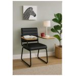 Poltrona Universitária TRIX Estofada com Prancheta Fixa – Corino Preto – 35121 Master Móveis para Escritório Carteira Escolar 14