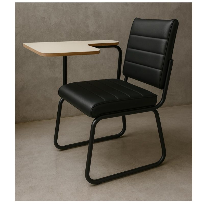 Poltrona Universitária TRIX Estofada com Prancheta Fixa – Corino Preto – 35121 Master Móveis para Escritório Carteira Escolar 8