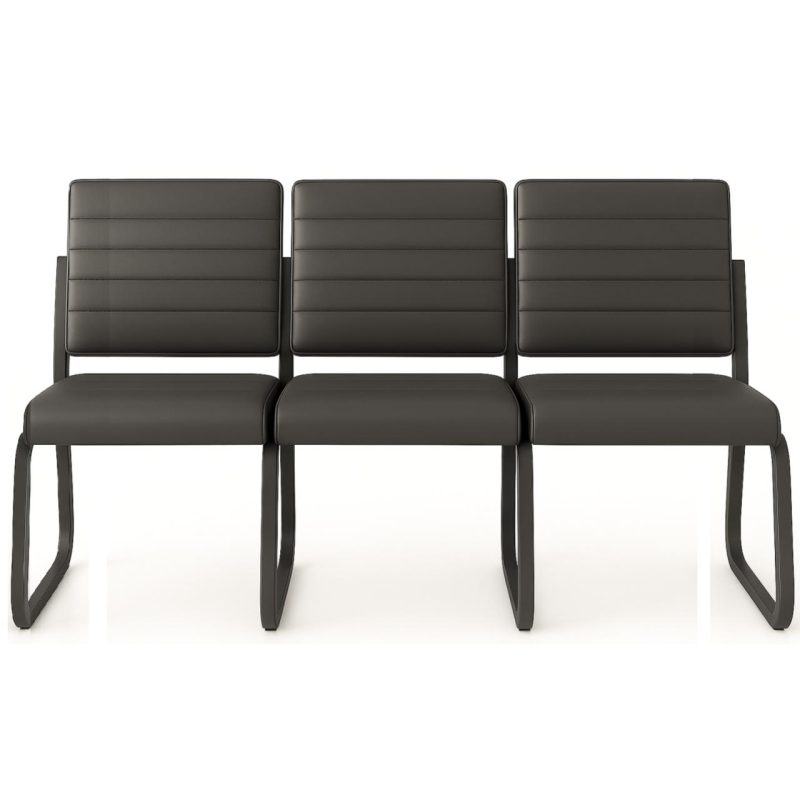 Sofanete para Escritório Estofada com 03 Lugares – TRIX – Pés PRETO – 35123 Master Móveis para Escritório Cadeira Longarina Sofanete 3