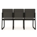 Sofanete para Escritório Estofada com 03 Lugares – TRIX – Pés PRETO – 35123 Master Móveis para Escritório Cadeira Longarina Sofanete 12