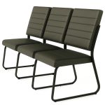 Sofanete para Escritório Estofada com 03 Lugares – TRIX – Pés PRETO – 35123 Master Móveis para Escritório Cadeira Longarina Sofanete 14