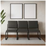 Sofanete para Escritório Estofada com 03 Lugares – TRIX – Pés PRETO – 35123 Master Móveis para Escritório Cadeira Longarina Sofanete 17