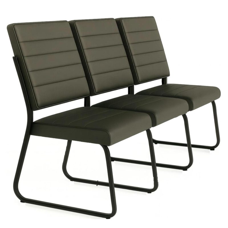 Sofanete para Escritório Estofada com 03 Lugares – TRIX – Pés PRETO – 35123 Master Móveis para Escritório Cadeira Longarina Sofanete 2