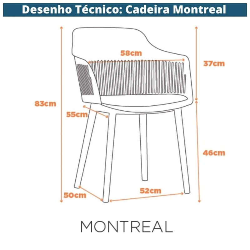 Cadeira Interlocutor MARCELA Polipropileno – COR CARAMELO – 37014 Master Móveis para Escritório Cadeira Fixa Plástica 8